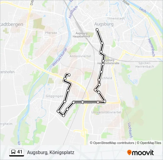 Автобус 41: карта маршрута