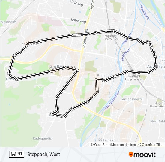 Маршрут 91: Расписание, Карты И Остановки - Steppach, West (Обновлено)