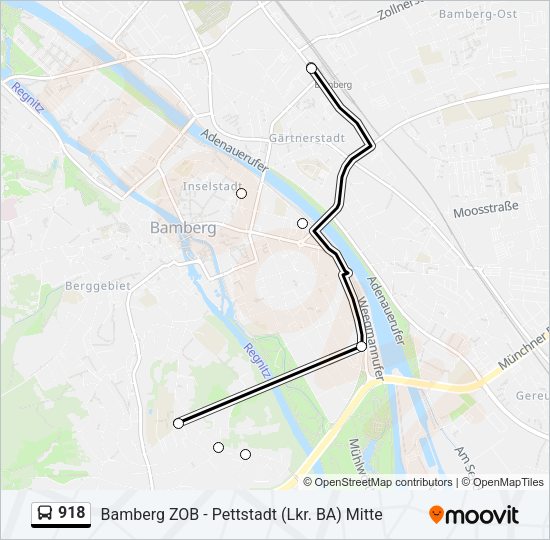 Buslinie 918 Karte