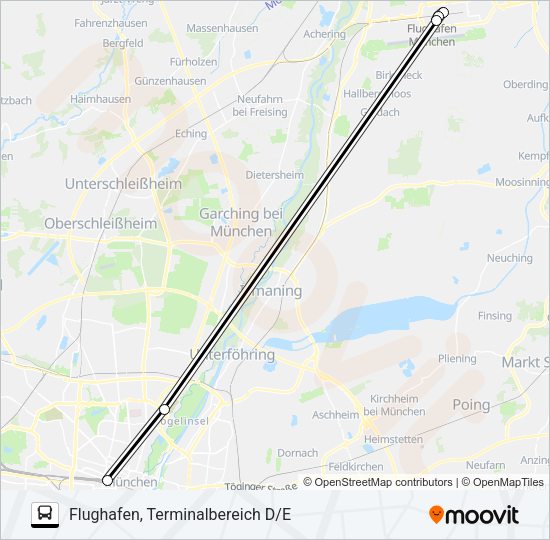Автобус LUFTHANSA EXPRESS BUS: карта маршрута