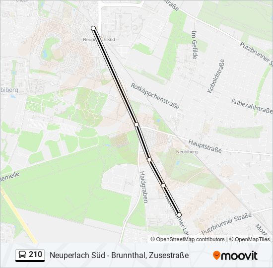 210 bus Line Map