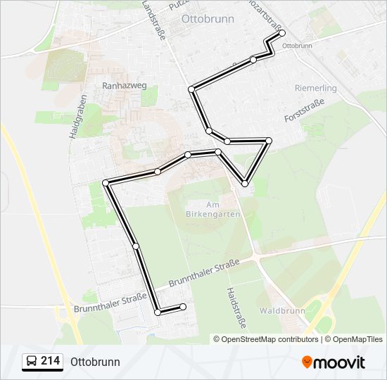 214 bus Line Map