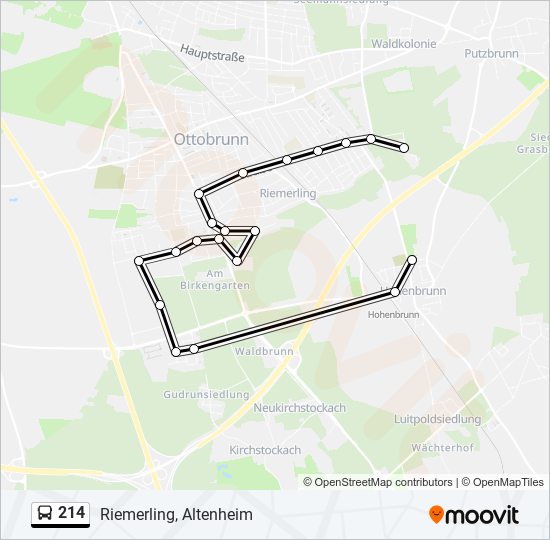 214 bus Line Map