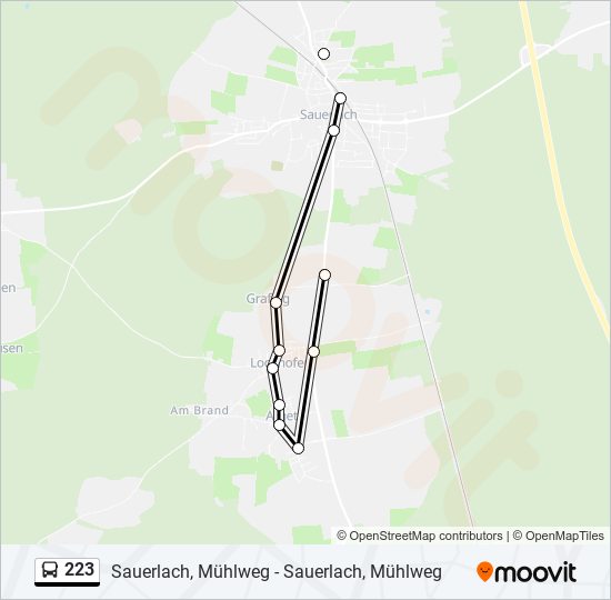 223 bus Line Map