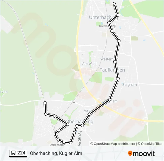 Автобус 224: карта маршрута