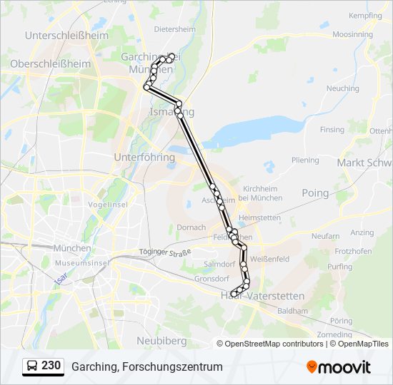 230 bus Line Map