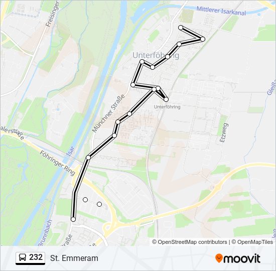 232 bus Line Map