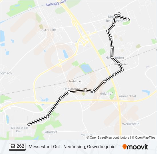 262 bus Line Map