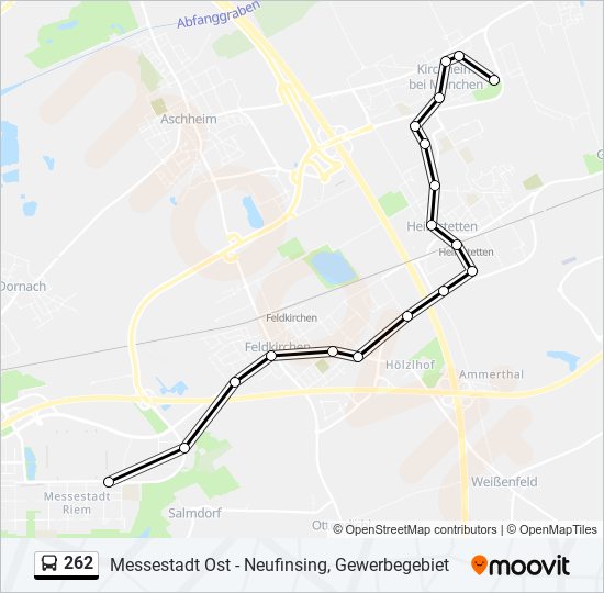 262 bus Line Map