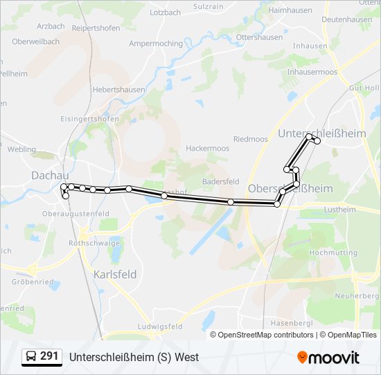 291 bus Line Map