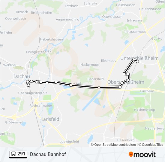 291 bus Line Map