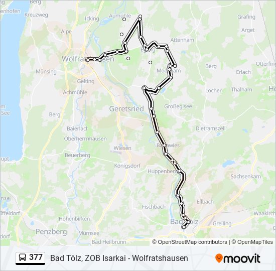 377 bus Line Map