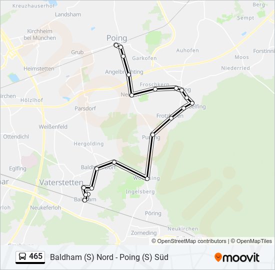 465 bus Line Map