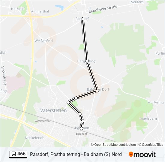 466 bus Line Map