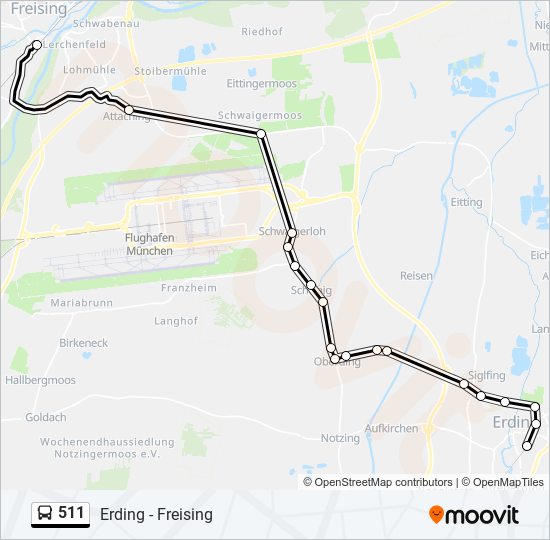 511 bus Line Map