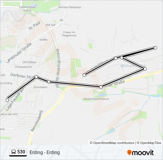 530 bus Line Map