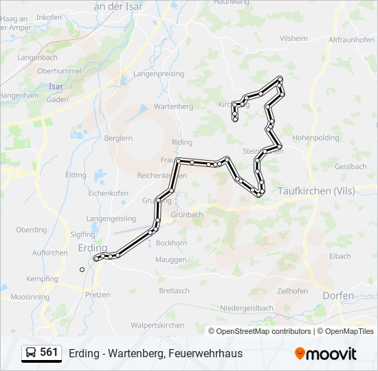 561 bus Line Map