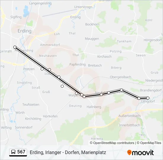567 Bus Line Map
