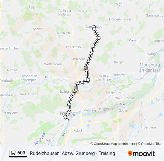 603 bus Line Map