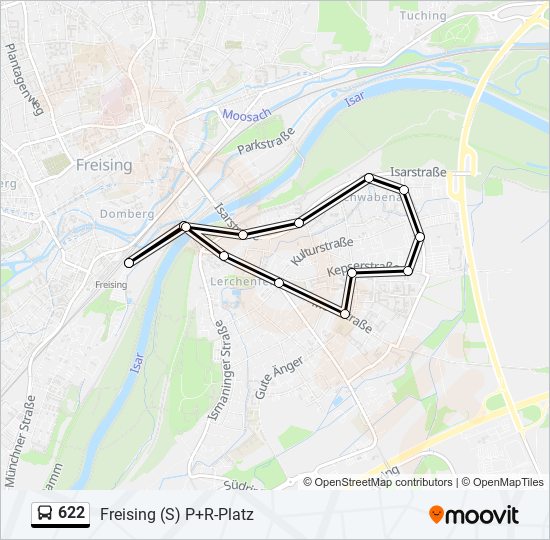 622 bus Line Map