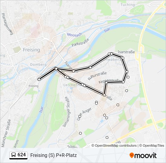 624 bus Line Map