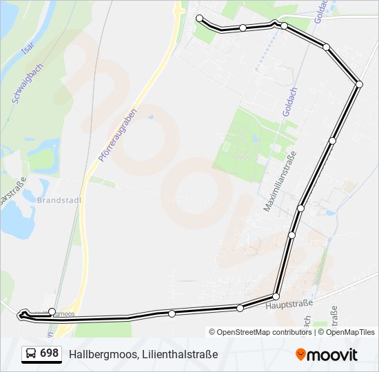 698 bus Line Map