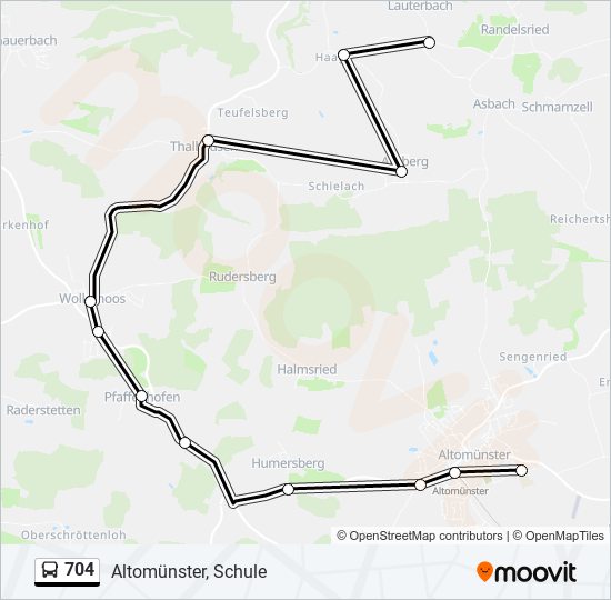 704 bus Line Map