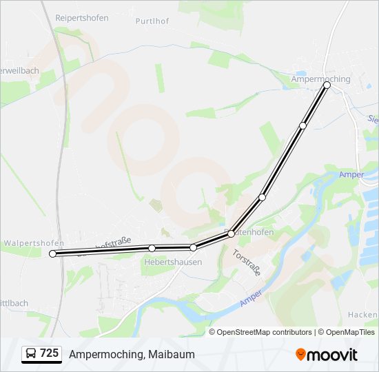 725 bus Line Map