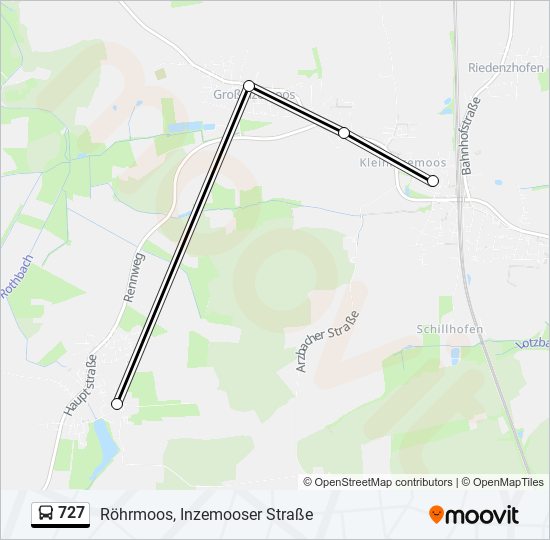 727 bus Line Map