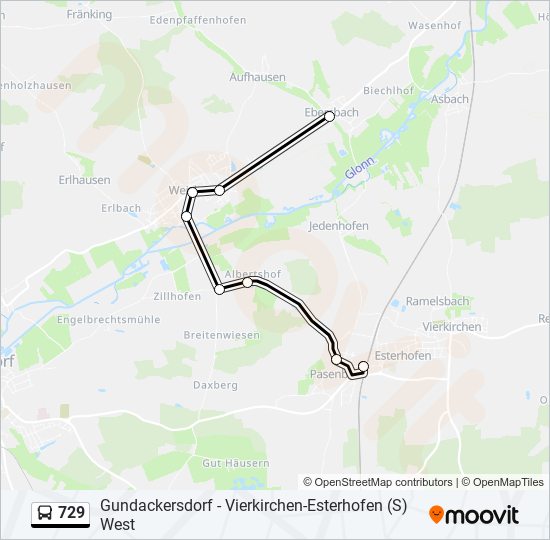 729 bus Line Map