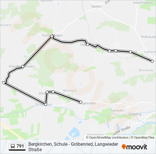 791 bus Line Map