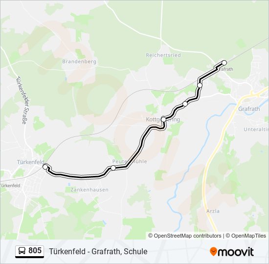 805 bus Line Map