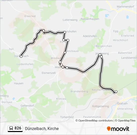 Автобус 826: карта маршрута
