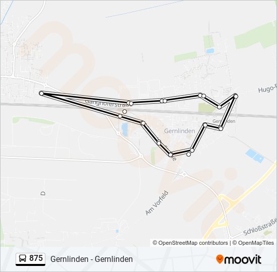 875 bus Line Map