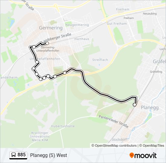 885 bus Line Map