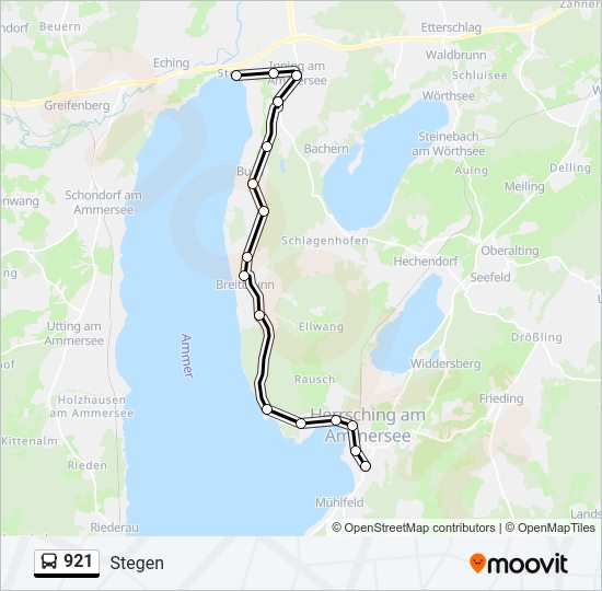 921 bus Line Map