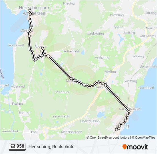 958 bus Line Map