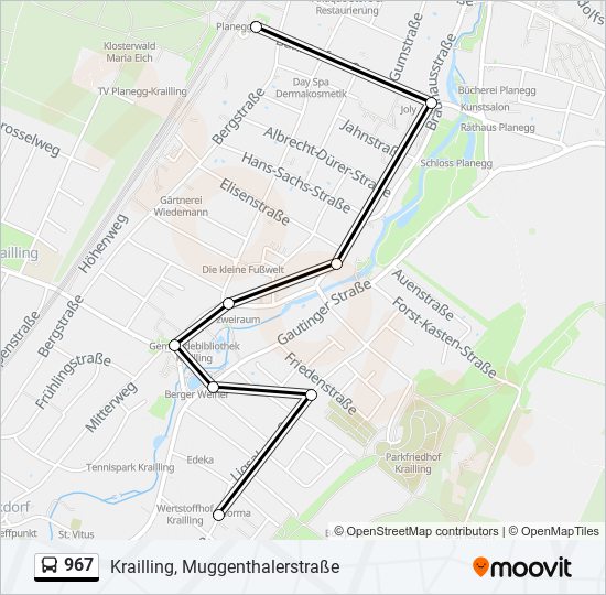 Buslinie 967 Karte
