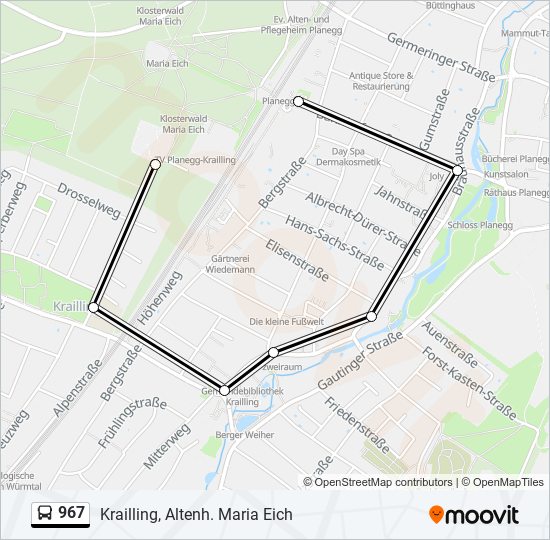 967 bus Line Map