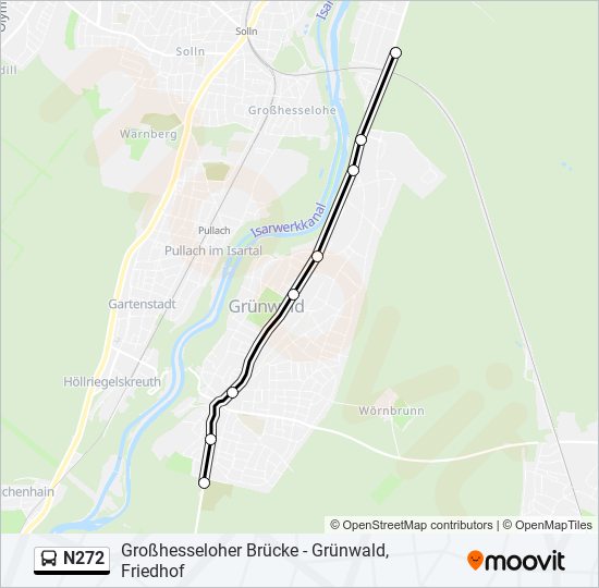 N272 bus Line Map