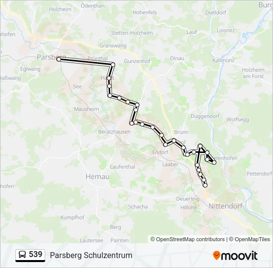 539 Bus Line Map