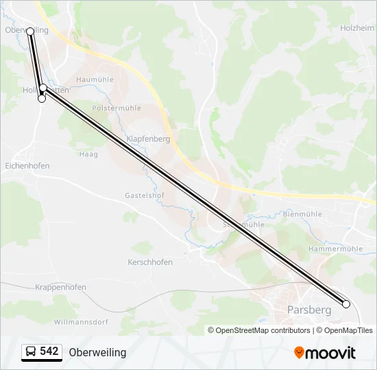 542 Bus Line Map