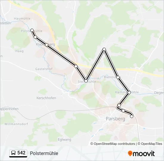 542 Bus Line Map