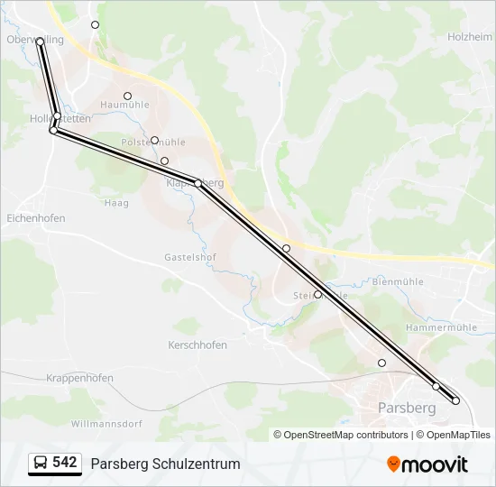 542 Bus Line Map