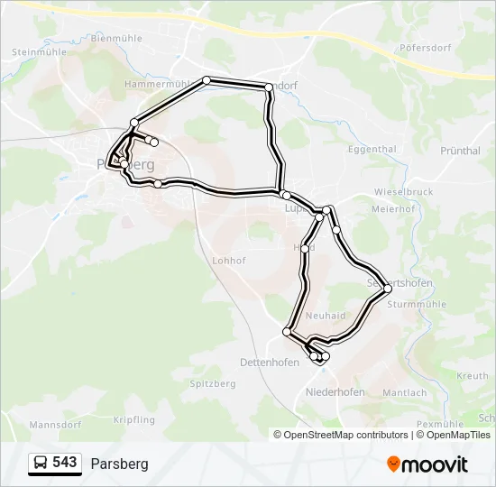 543 Bus Line Map