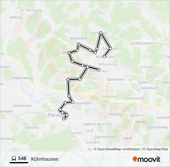 548 Bus Line Map