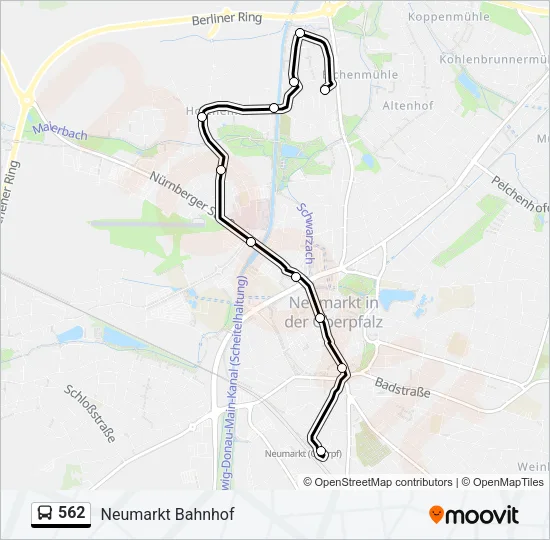 562 Bus Line Map