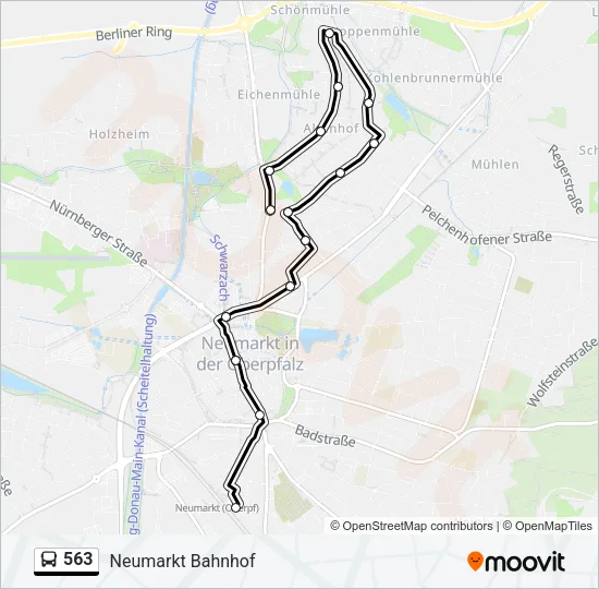 563 Bus Line Map