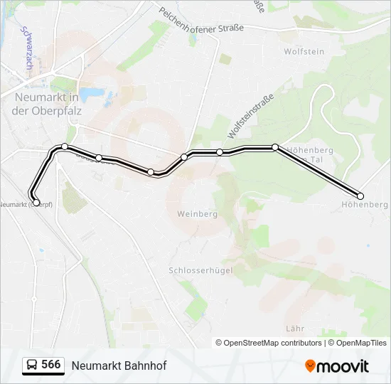 566 Bus Line Map
