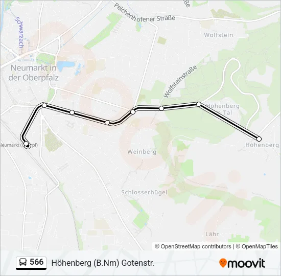 566 Bus Line Map